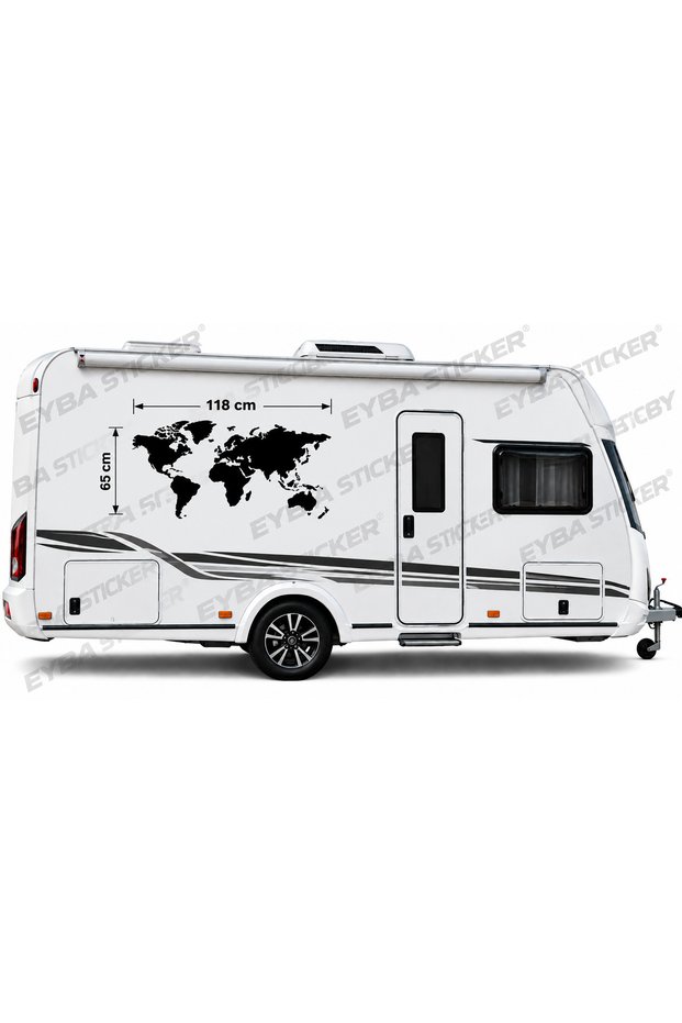 Caravan Camping World Map 118X65 cm 1 Piece
