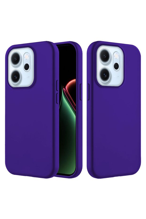 Oppo Reno14 F Compatible Case with Velvet Interior, Erasable Launch Silicone Case, Navy Blue