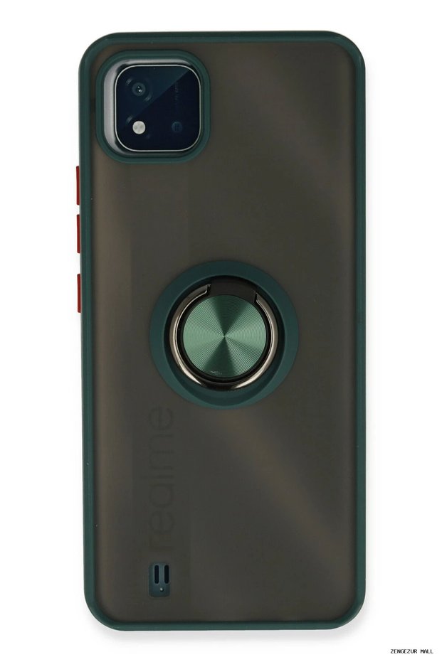 Zngzrmll Newface Realme C11 2021 Case Montreal Silicone Cover with Ring (204008) - Green