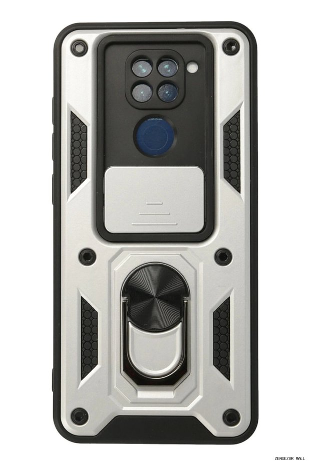 Zngzrmll Newface Redmi Note 9 Case Pars Silicone with Lens Ring (205444) - Silver