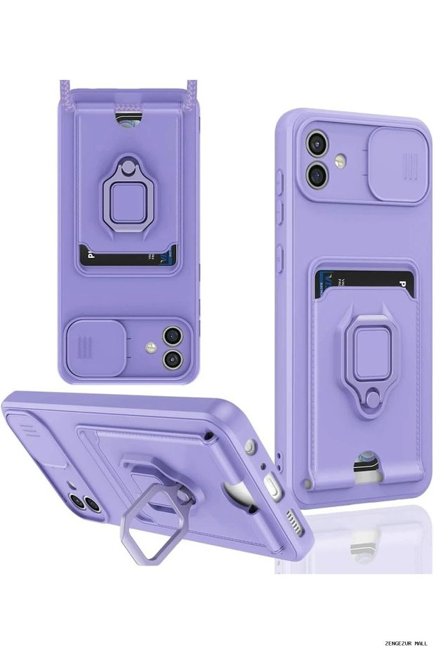 Zngzrmll Newface Galaxy A06 Case Zuma Silicone with Business Card Holder and Ring (204613) - Lilac