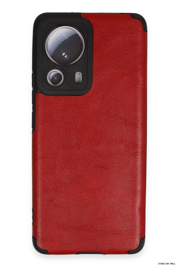 Zngzrmll Newface Mi 13 Lite Case Loop Leather Silicone (233346) - Red