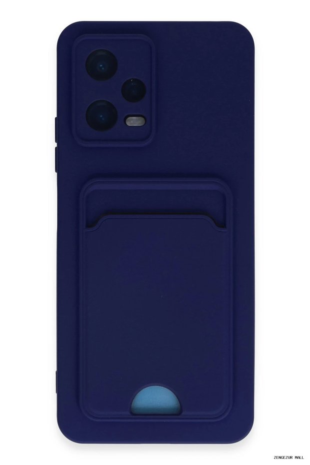 Zngzrmll Newface Poco X5 5g Case Kelvin Silicone with Business Card Holder (233423) - Navy Blue