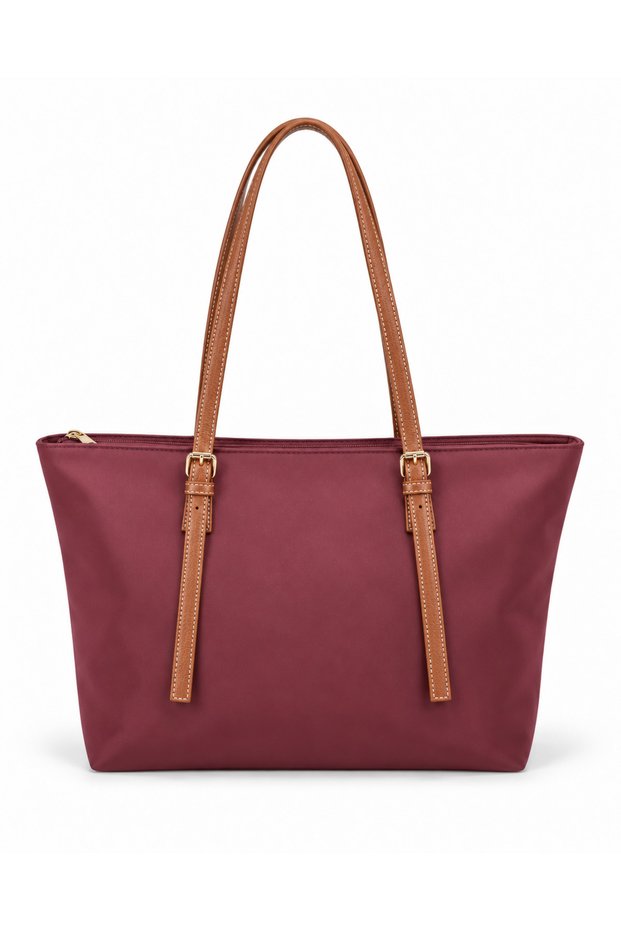 Winnie Belt Strap Detailed Shoulder Bag Claret Red