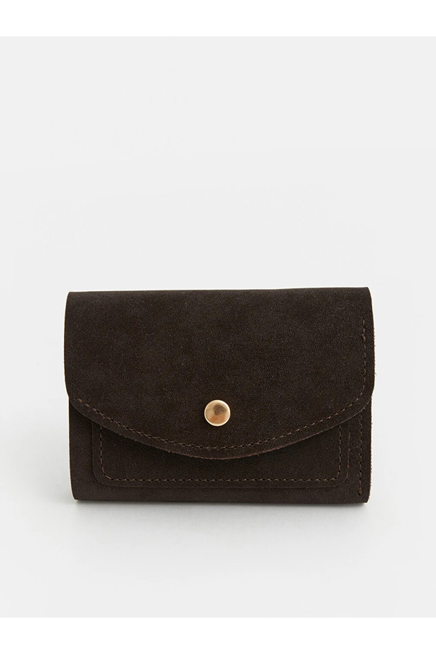 Brown suede look women's wallet