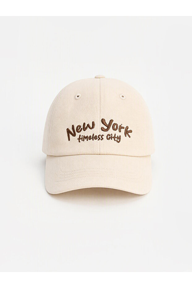 Two Mt Shop Quality Lcw Accessories Beige Embroidered Boy's Cap Hat