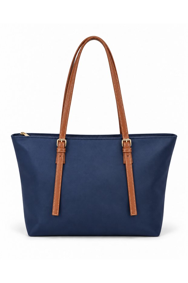 Winnie Belt Strap Detailed Shoulder Bag Navy Blue