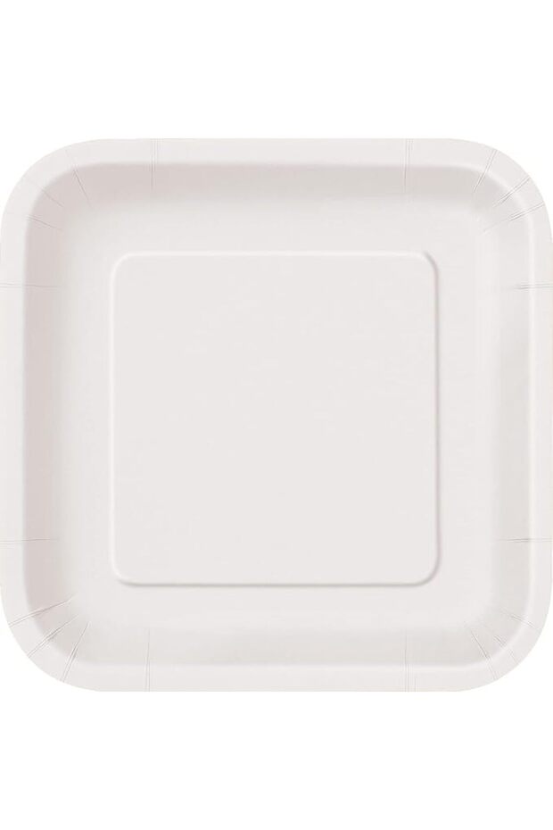 Bright White Square Plates 9"