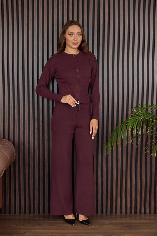 Zippered Premium Knitwear Set