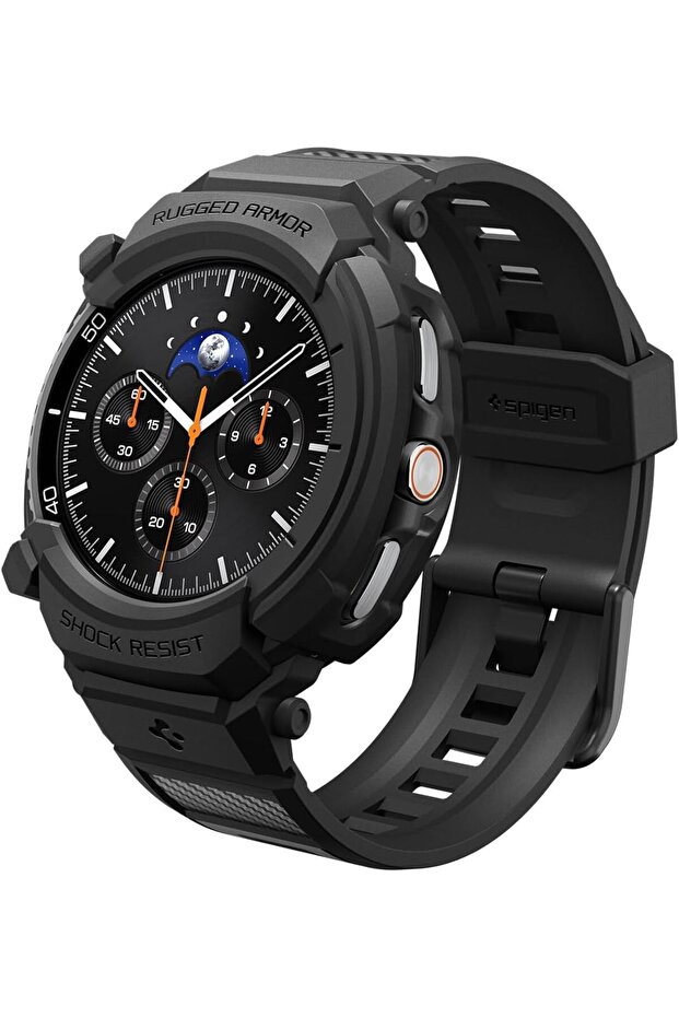 Rugged Armor PRO for Samsung Galaxy Watch 8 Classic 46mm Case with Band Protective TPU Cover with Strap (2025) - Matte Black