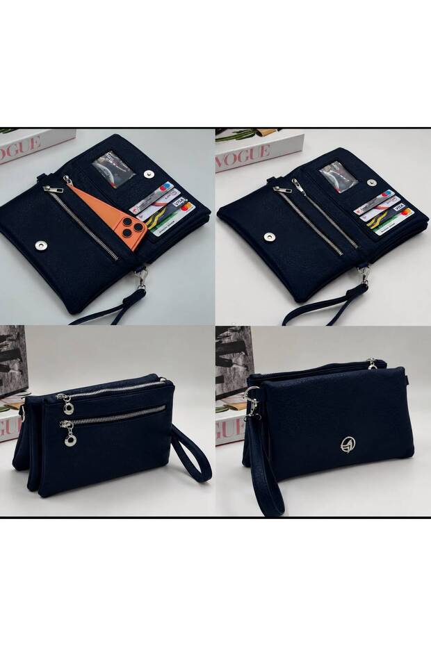 Women's Soft Leather Quality Bag with Plenty of Zippers, Phone Compartment, Card Holder, Portfolio, Cross Shoulder and Hand Bag (Length 15 cm Width 23 cm)