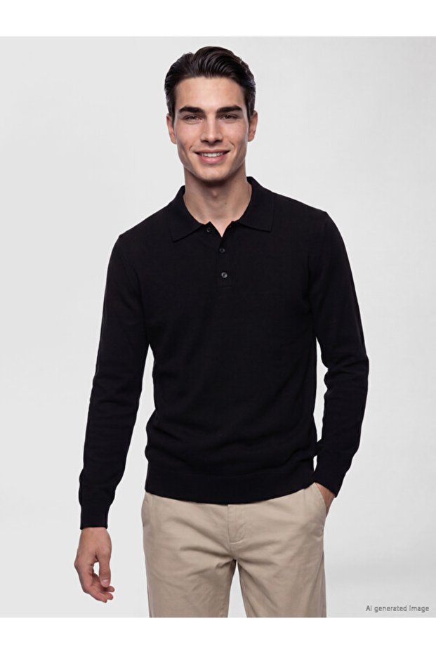 Rmz Gi̇yi̇m Farkiyla Devrik Roba Collar Men's Knitwear Sweater