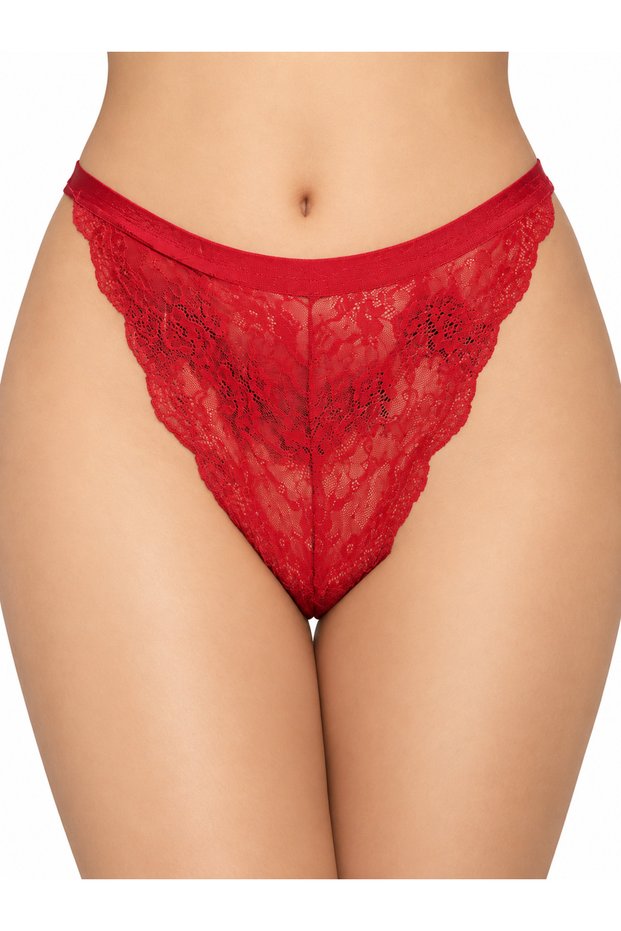 Nightlight Women's Cotton Lace Red Plus Size Panties
