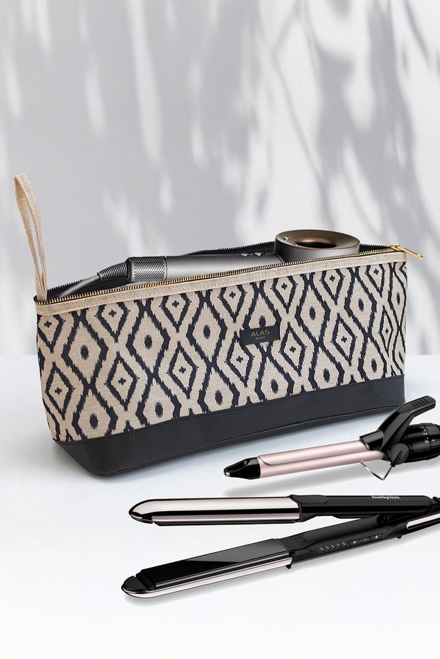 Masha Bag & Hair Straightener & Makeup Cosmetic Travel Large Makeup Bag (38X16X16 cm)