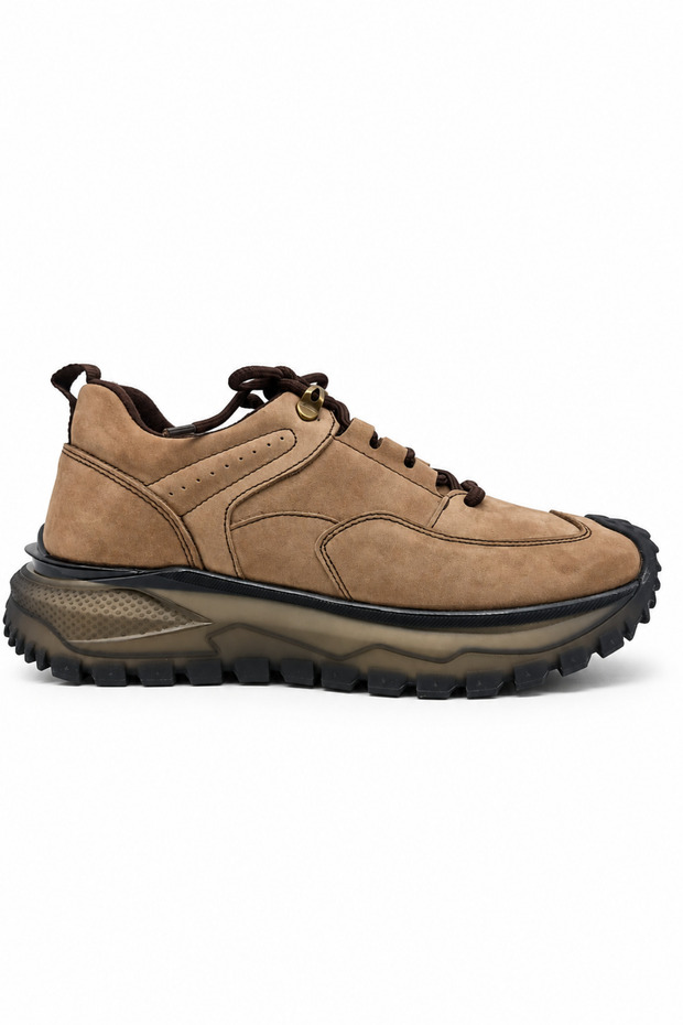 Sand Color Men's 100% Genuine Nubuck Leather Shoes | Full Mold | Imported Base | Full Orthopedic | Casual Men's Shoes | Genuine Nubuck Leather Casual Shoes | Orthopedic Men's Shoes for Comfortable Use