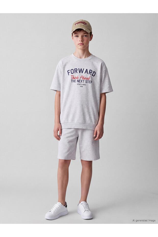 Text Printed Boy's Suit