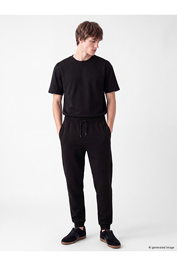 Ozmarka New Season Black Regular Fit Men's Jogger Sweatpants