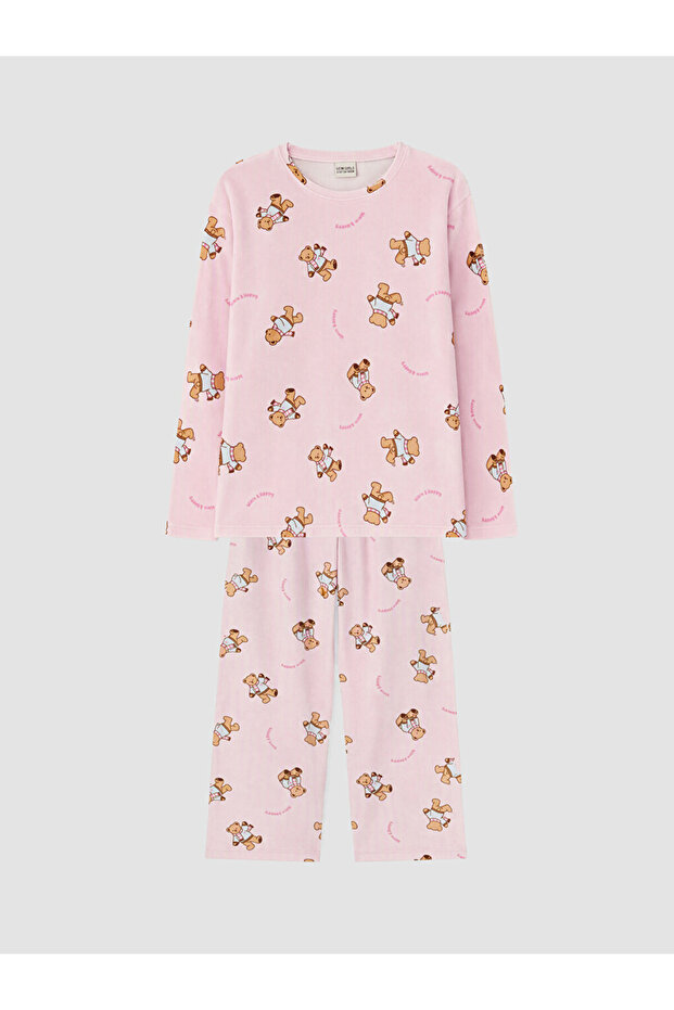 Embroidered Girls' Velvet Pajama Set from Uzg Store for Style Enthusiasts