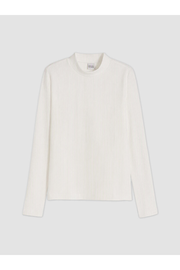 White High Collar Girls' T-Shirt