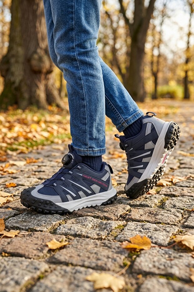 Mechanically Intelligent Lacing Orthopedic Outdoor Boys' Sneaker Shoes