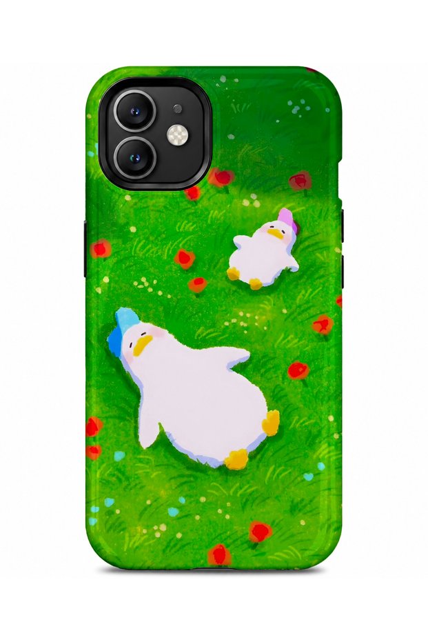 متوافق مع iPhone 12 / 12PRO - غطاء حماية مزدوج الطبقات من Ducklings، غطاء حماية لامع ذو سطح لامع