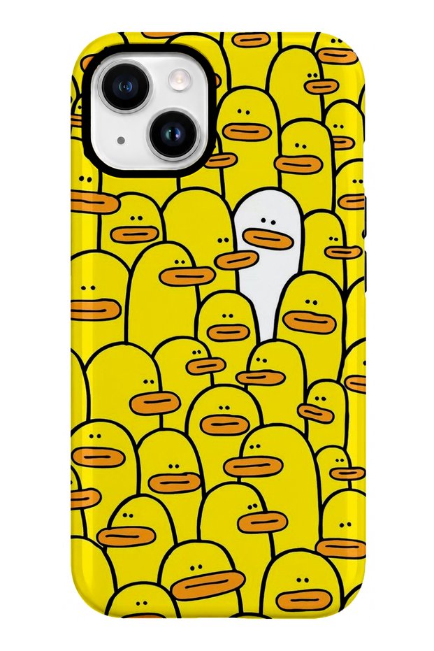 iPhone 13 Compatible - Yellow Ducks, Double Layer Tough Cover, Glossy Surface Protective Case