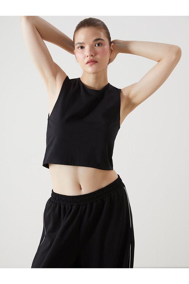 Two Mt Shop Quality Koor Sport Black Combed Cotton Plain Narrow & Slim Women's Sports T-Shirt