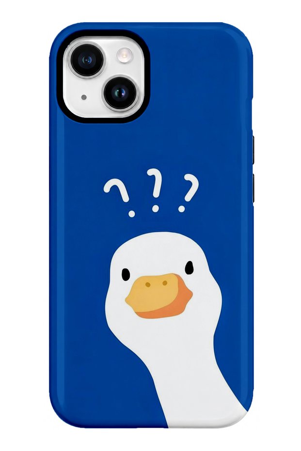 iPhone 13 Compatible - Confused Duck, Double Layer Tough Cover, Glossy Surface Protective Case