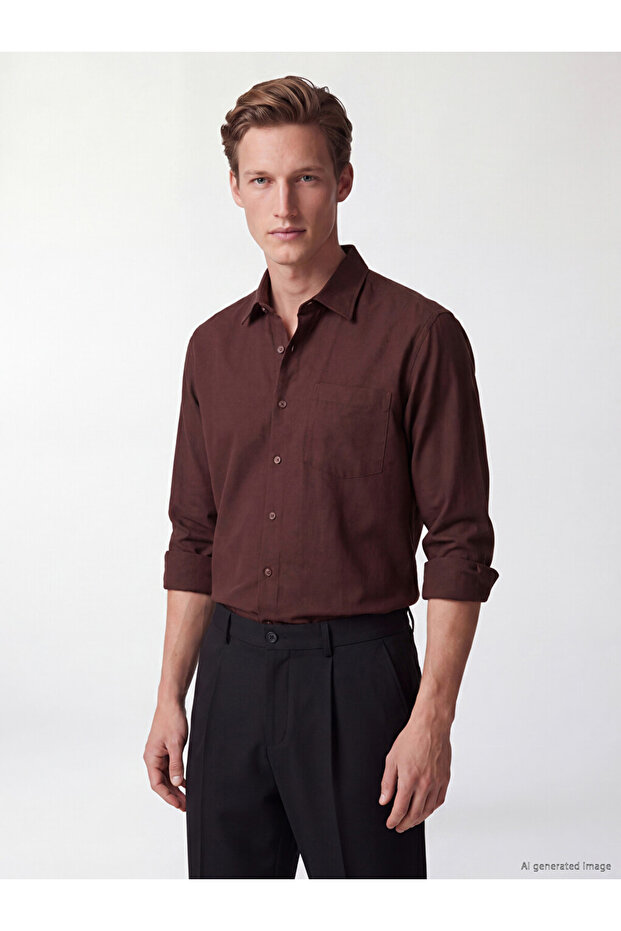 Southblue Burgundy Regular Fit Gabardine Men's Shirt