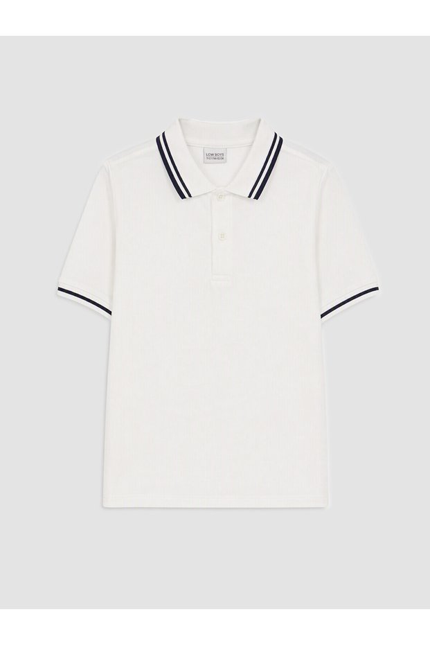Two Mt Shop Quality Lcw Kids White Polo Collar Boys' T-Shirt
