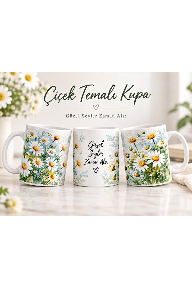 BASKILI KUPA (ÇİÇEK TEMALI)