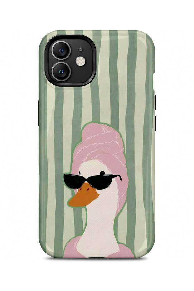 Compatible with iPhone 12 / 12Pro - Cool Duck, Double Layer Tough Cover, Glossy Surface Protective Glossy Case