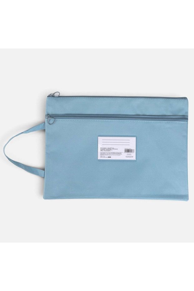 Blue Textile Folder with Handle 34x25cm