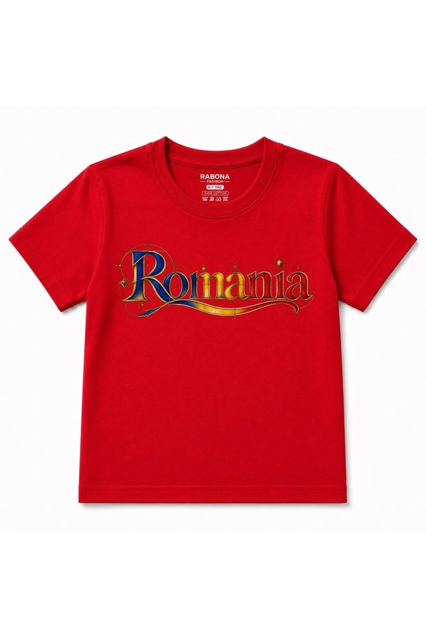 Romania of the Little Patriots – Children's T-Shirt with Tricolor Artistic Design