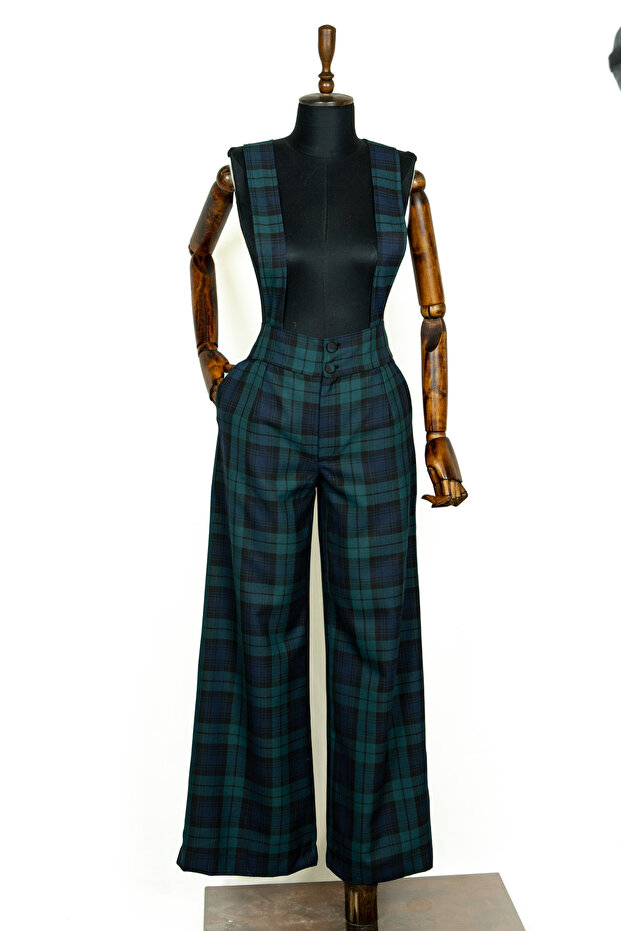 Plaid Strappy Trousers