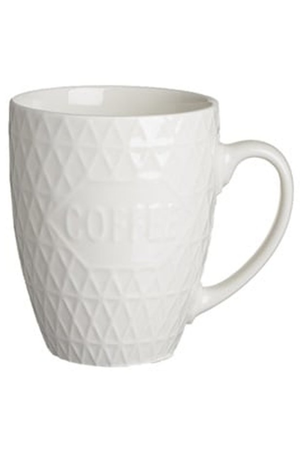 New Bone White Mug with Embossed Patterns 400ml