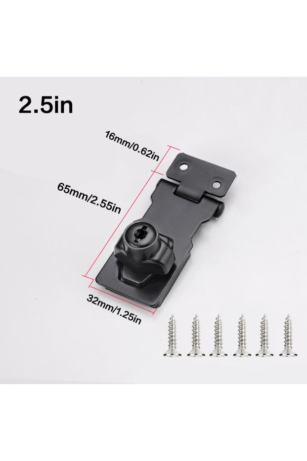 Black Locking Hasp Heavy Duty Locking Hasp Staple With Keys Padlock Cupboard Shed Garage Lock Office