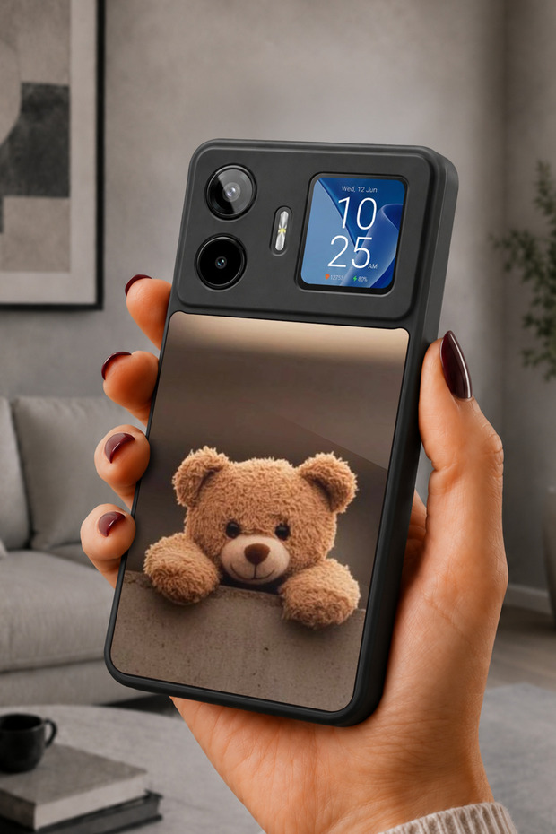 Gm 26 Pro Compatible Printed, Matte Black, Soft Silicone, Protective, Shock Absorbing Cover, Case