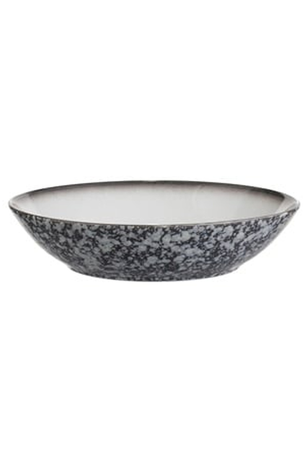 Black Ceramic Deep Plate Stone Effect Ø20.5cm