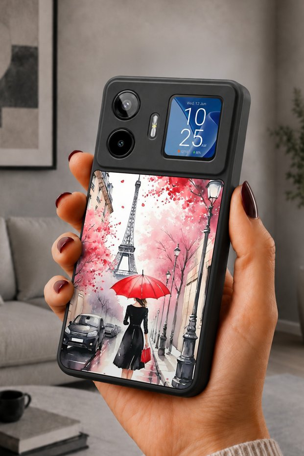 Gm 26 Pro Compatible Printed, Matte Black, Soft Silicone, Protective, Shock Absorbing Cover, Case