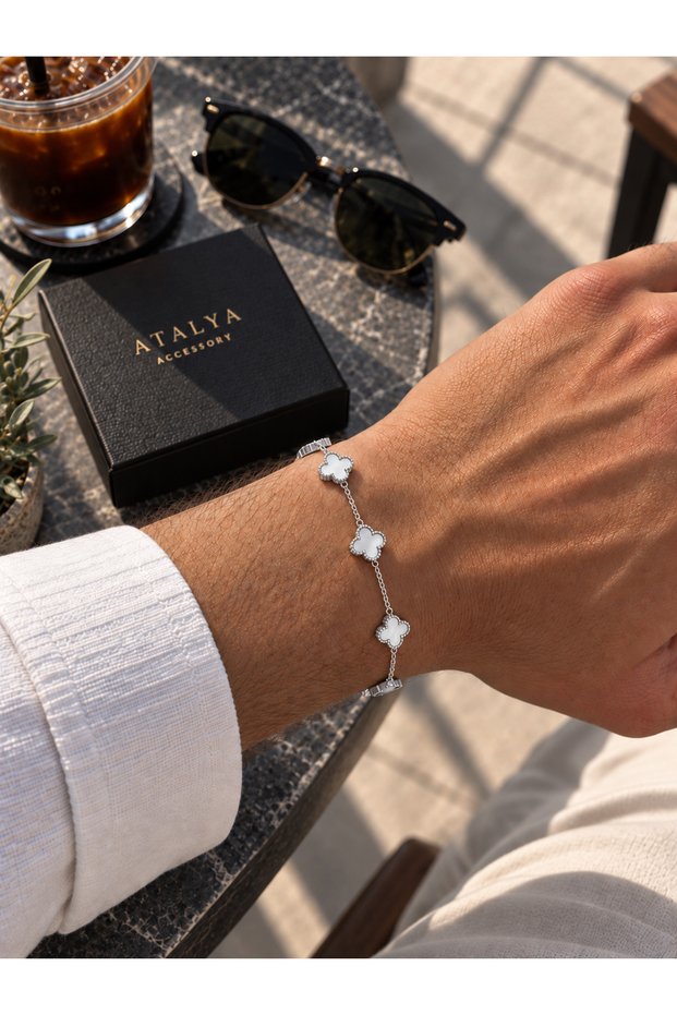 Yonca Model Steel Men's Bracelet - Non-Tarnish - Double-Sided - 17+5 cm