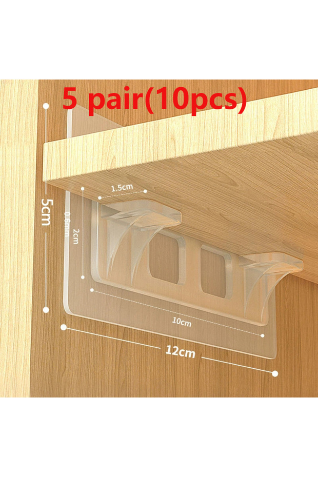 5 pair (10pieces) 10pcs Lengthen Shelf Support Pegs Self Adhesive Punch Free Closet Cabinet Wardrobe