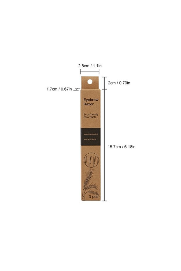 Eco-Friendly Wheat Straw Stainless Steel Eyebrow Razor & Facial Trimmer (3-Pack)