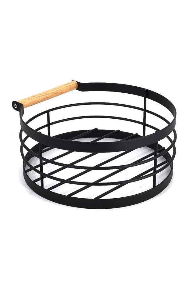 Storage Basket W/ Wooden Handle, YS-11841P