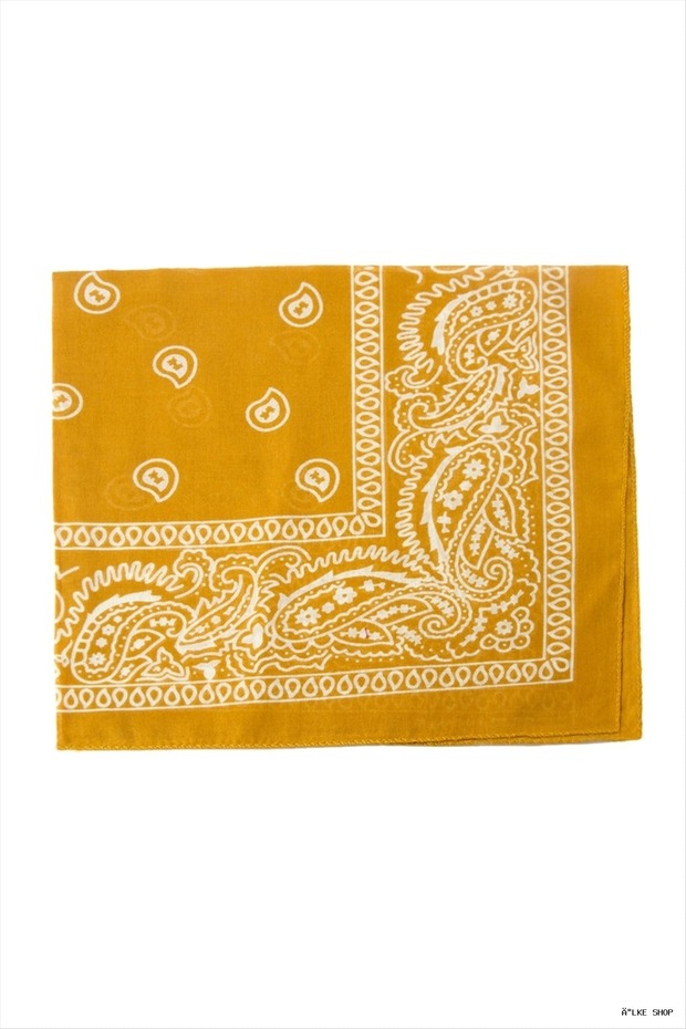 Ilkestor Tile Patterned Bandana 50X50 (103532) Mustard Yellow