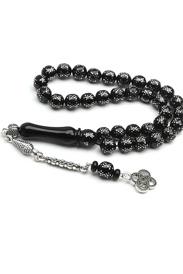 Star-Embroidered Oltu Stone Rosary