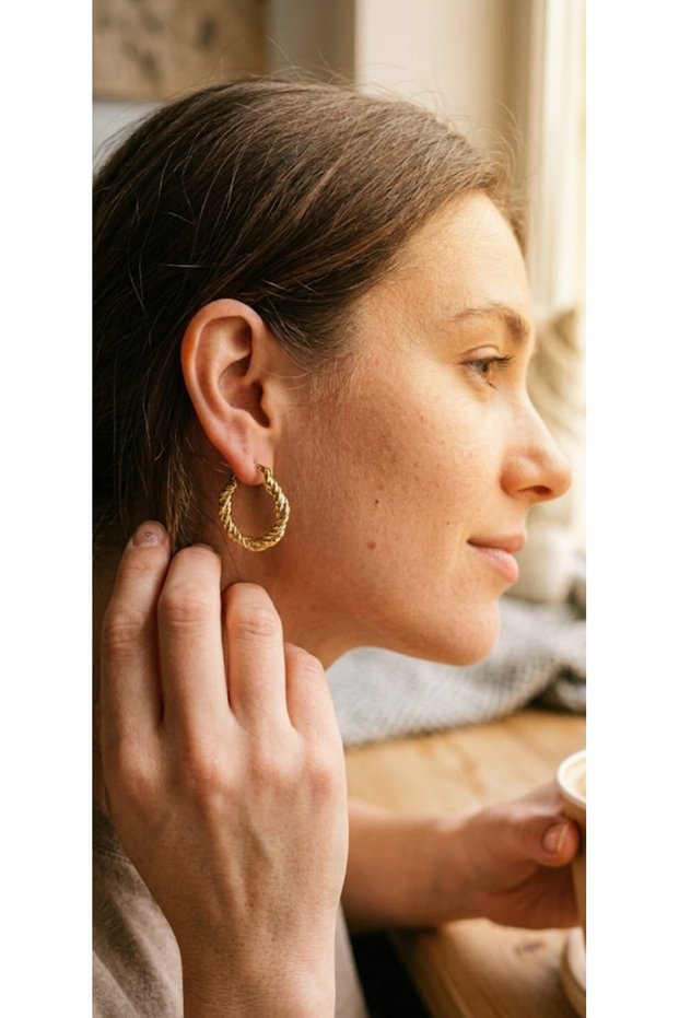 Twisted Hoop Earrings Bijouterie Vintage Anti-Allergic Women's Earrings Gift New Season Models