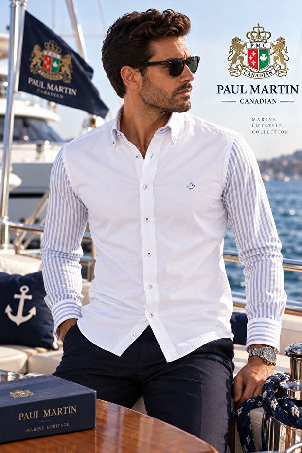 Paul Martin Striped Sleeves Model Men's Shirt
