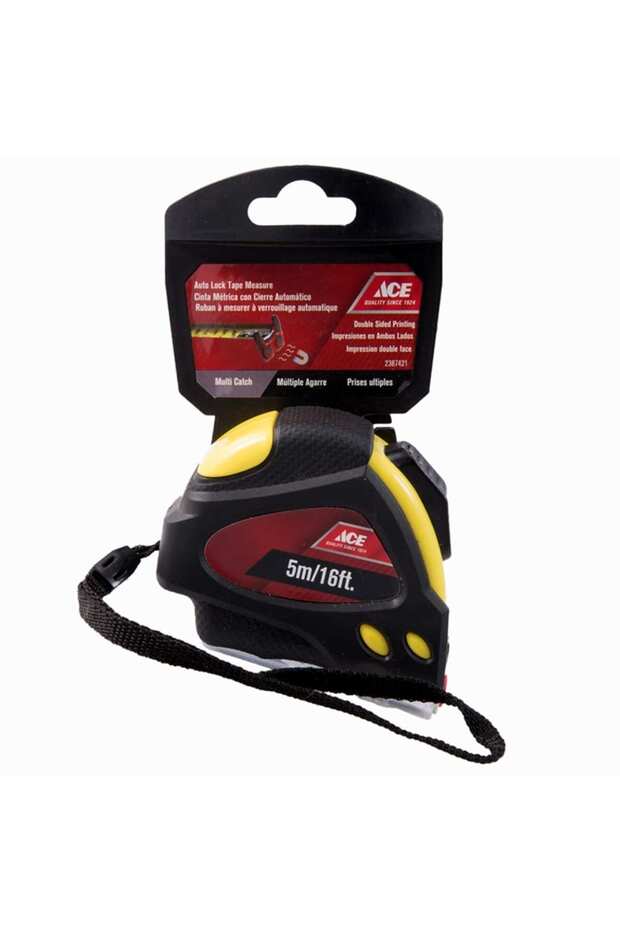 Retractable Measuring Tape (500 cm, Black/Yellow)