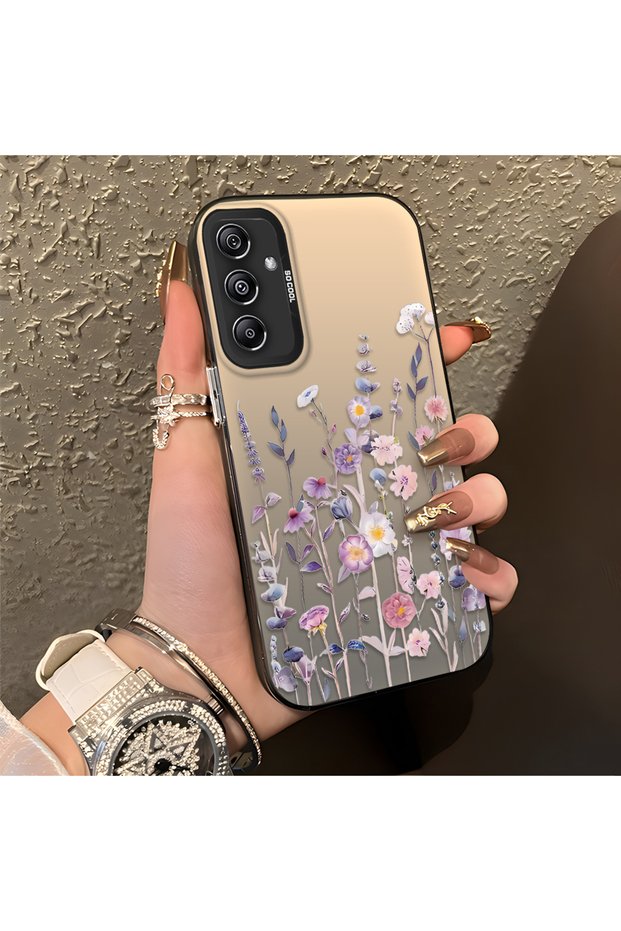 Samsung Galaxy A24 Compatible Light Purple Lavender and Wildflower Case, Elevated Lens Protection